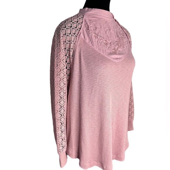 Free People Sweetest Thing Thermal Top Rose (Small) - Picture 5 of 10